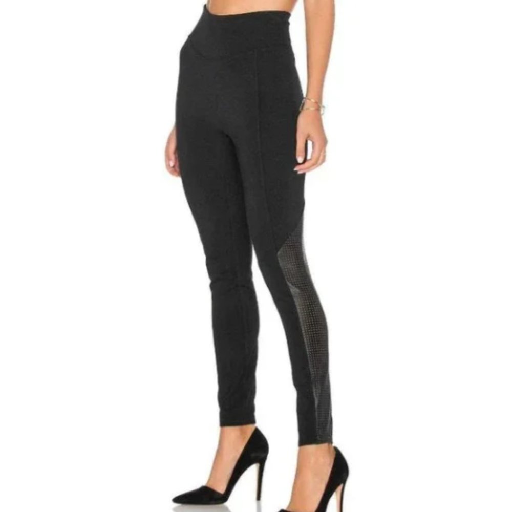 SPANX Perforated Faux Leather Panel Leggings
